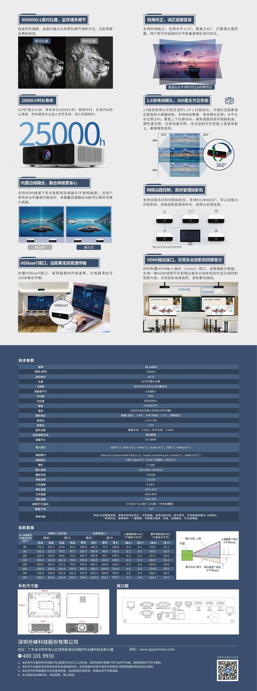 光峰AL-LU515 规格参数2