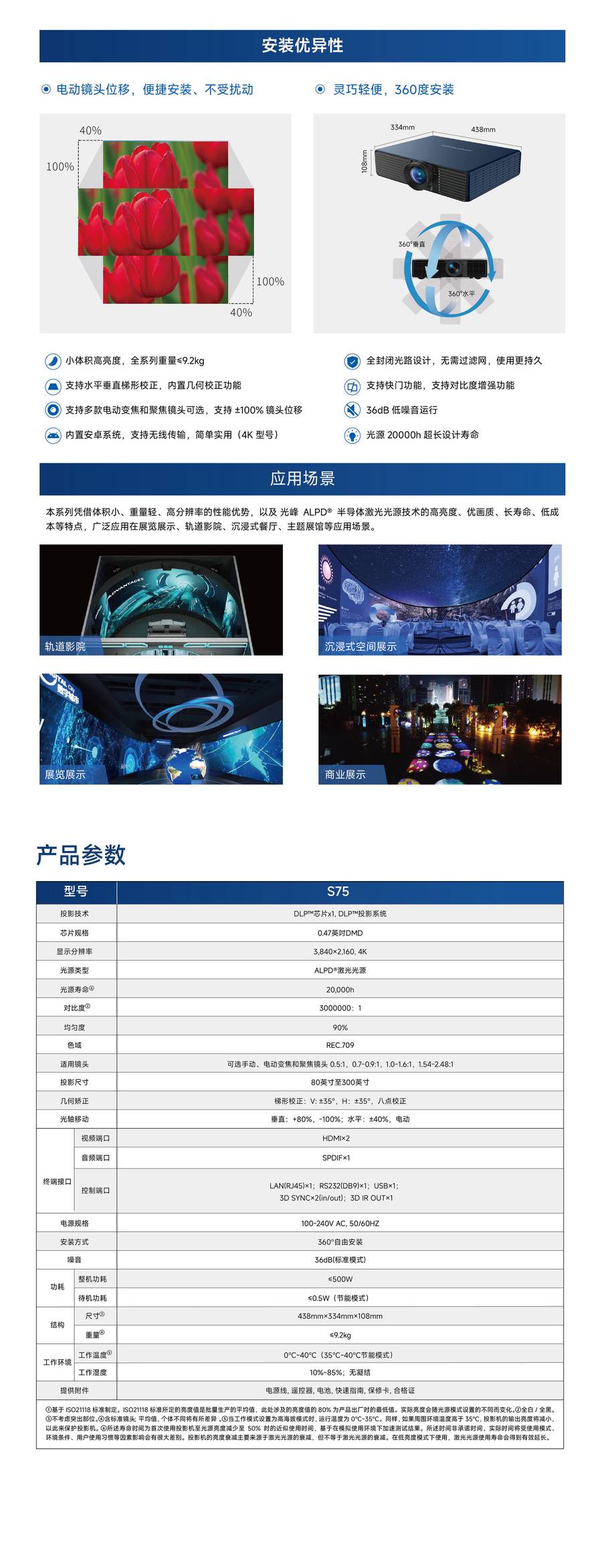 光峰S75 规格参数2