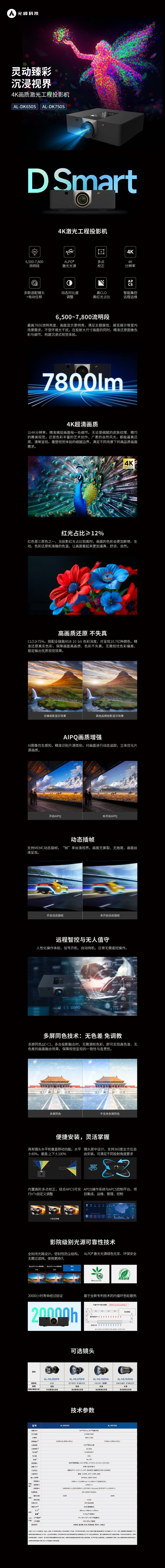 光峰AL-DK750S 规格参数1