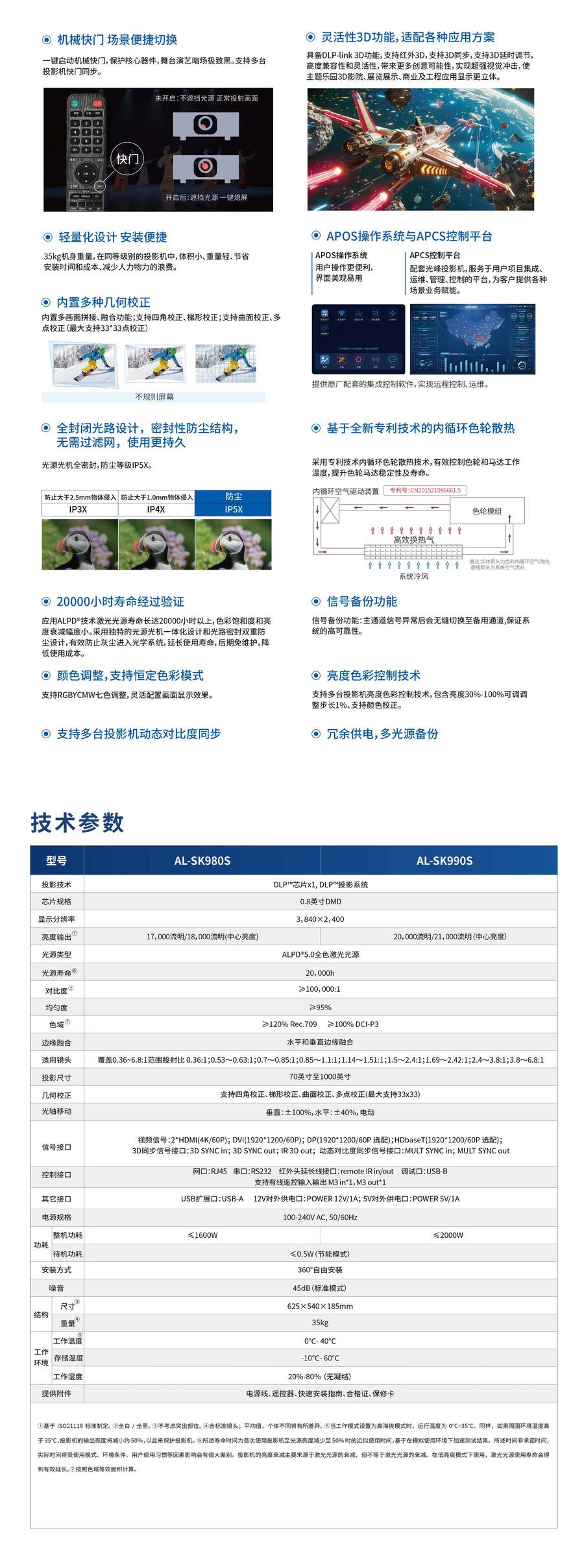 光峰AL-SK980S 规格参数2